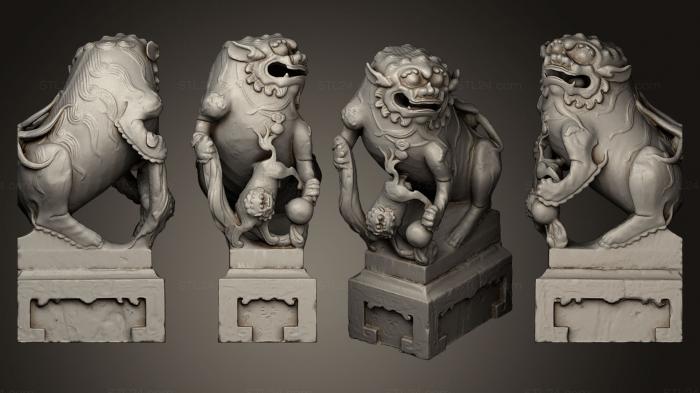 Статуэтки львы тигры сфинксы (Лев 023, STKL_0213) 3D модель для ЧПУ станка